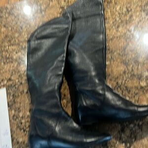 Over the knee foldable leather boots